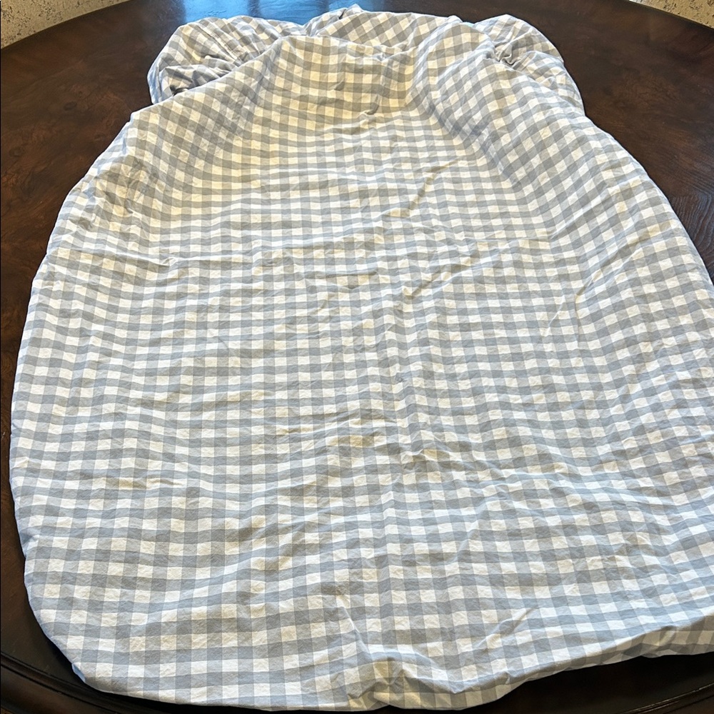 Pottery Barn Blue and White Gingham crib sheets, set of 2